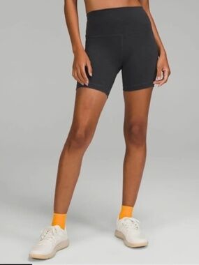 Lululemon Wunder Train High-Rise Short 6" size 4 greyish black
